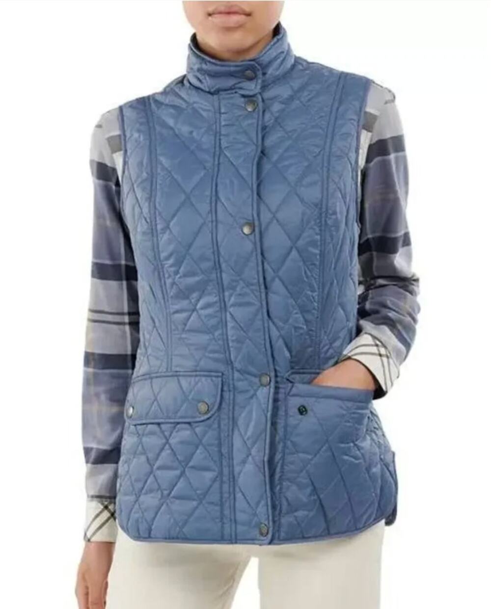 Barbour Otterburn Gilet Vest in Stone Blue size 8